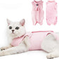 DOTON Cat Recovery Suit for Male and Female Surgical Post Surgery Soft Cone Onesie Shirt Clothes Neuter Licking Protective Diapers Outfit Cover Kitten Spay Collar(L, Pink)