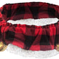 Huxley & Kent Ruff Pet Scrunchy | Buffalo Check (Extra-Large) | Festive Christmas/Holiday Neckwear for Dogs/Cats | Fun Stretchable Costume Accessory | Soft Collar with Bells