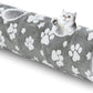 Straight Cat Tunnel for Indoor Cats 47"x12", Cute Cat Toys Collapsible Tunnel Tube with Balls for Puppy Kitten Rabbit, Grey Paw