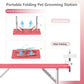 VFK 47'' Large Dog Grooming Table Stainless Steel Foldable Grooming Table for Dogs at Home Adjustable Height Arms Pet Station with Nooses, Mesh Tray, Tool Organizer