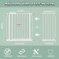 TSAYAWA Walk Through Baby Gate with Door, 43.5-48 Inch Wide Presure Mounted No Drill Metal Auto Close Child Gate for Stair Doorway - Indoor Outdoor Safty Gate for Toddler Dog Doggie, White