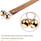 Leather Dog Doorbells for Door Knob/Potty Training/Go Outside, Length Adjustment Copper Dog Bell, Housetraining Hanging Bell, Brown Leather Golden Bells.