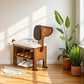 latifolia Puppy Shoe Bench, 2-Tier Solid Wood Entryway Organizer, Cute Pet-Shaped Shoe Bench for Hallway & Living Room(19.68 inch)