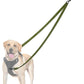 PetBonus Two Point Control Dog Leash, Works with No Pull Harnesses, No Tangle Dog Training Leashes, No Pull Padded and Reflective Walking Lead, Converts to Single Leash for Large Dogs (Khaki Green)