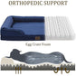Bedfolks Orthopedic Dog Bed, Waterproof Dog Sofa Bed for Medium Dogs, Egg Foam Pet Couch Bed with Removable Washable Cover and Nonslip Bottom, Navy Blue