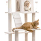 MWPO 70.1-Inch Large Cat Tree, Multi-Level Tall Cat Tower for Indoor Cats, Plush Cat Condo with Big Padded Perches, Sisal-Covered Scratching Posts, Hammock, Toys for Kittens & Cats - Beige