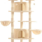 SHA CERLIN 73in Fan-Shaped Corner Cat Tower for Save Space/Multi-Level Tall Cat Tree for Indoor Kitties/Condo with Baskets/Cozy Perches/Sisal Scratching Posts/Pet Activity House/Beige