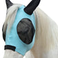 Horse Fly Mask with Ears - Large Eye Space for Full Vision, Breathable Stretch Comfort Fit, UV Protection, Forelock Opening, Easy Pull-On Paleblue Full