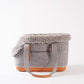 LeftPine x P.L.A.Y. Deluxe Dog Carrier Purse - Soft Sided Pet Travel Tote for Small Dogs & Puppies up to 16 Pounds - Built-in Safety Leash, Machine Washable, Removable Liner, Zipper Pocket (Gray)