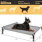 Veehoo XL Outdoor Elevated Dog Bed, Raised Dog Cot for Extra Large Dogs, Cooling Washable Waterproof Pet Hammock Beds with Slope Headrest, Breathable Mesh and Sturdy Frame, X-Large, Grey, CWC2204