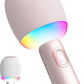 Wireless Bluetooth Karaoke Microphone, 5-in-1 Portable Handheld Mic Speaker with Dynamic Lights, Karaoke Microfono for Car Travel Home Party, Music Record, Duet Singing Gifts for Adults Kids (Pink)