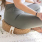 Zen Meditation Cushion - Sustainable Cork Fabric Cover, Lined with cotton and filled with treated buckwheat. Non-toxic, eco Friendly Meditation Pillow (15inch x 15inch x 5 Thick)