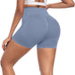 CHRLEISURE Women's 4 Packs Workout Gym Shorts, High Waisted Butt Lifting Scrunch Butt Seamless Booty Shorts