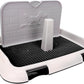 Indoor Dog Potty Tray - Miniature Poodle Pad Holder, Anti-Slide Plastic Potty for Small & Medium Dogs (Black)