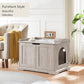 unipaws Cat Litter Box Enclosure Furniture, Hidden Litter Box Cover Washroom, Dog Proof Cabinet for Large Cat, Hideaway House, Weathered Grey