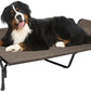 Veehoo Cooling Elevated Dog Bed, Guardrail Raised Pet Cot, Indoor & Outdoor XXL Pet Bed with Washable & Breathable Teslin Mesh, Non-Slip Feet, Dog Couch Bed, 62.5" x 37", Brown