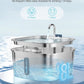 Dog Water Fountain for Large Dogs, 8L/2.1Gal Stainless Steel Pet Water Fountain with Water Level Window, Automatic Dog Water Bowl Dispenser for S-L Dogs and Multi-Pets (with 6pcs Filters)