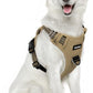 Funfox Dog Harness No Pull, Adjustable Pet Vest Harness, Super Soft Material with Vertical Handle Easy Control, Reflective Night Walking, 2 Leash Clips for XLarge Dogs, Brown, XL