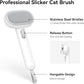 Aumuca Cat Brush for Shedding, Cat Brushes for Indoor Cats, Cat Brush for Long or Short Haired Cats, Cat Hair Brush Cat Grooming Deshedding Brush for Dog Kitten Horse Massage Removes Loose Fur, White