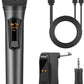Aveek Wireless Microphone for Karaoke, 2.4GHz Rechargeable Karaoke Microphone(Work 10hs), for Speaker, Karaoke Machine,Church, Speech, Wedding, Party Singing, Grey,1 Pack