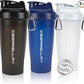 3 Pack Protein Shaker Bottle, 24 oz Protein Shaker Cup with Wire Shaker Ball for Pre Workout, Shake Bottle with Carrying Handle, BPA-Free & Dishwasher Safe (Black, White, Blue)