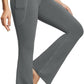 baleaf Women's V Crossover Flare Leggings with Pockets Yoga Pants High Waist Casual Workout Gym Bell Bottom Leggings