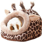 Guinea Pig Rat Bed Hideout for Rat Bearded Dragon Hedgehog Ferret to Sleep and Hide, Guinea Pig Cage Accessories Habitat Décor (Large, 2.Giraffes)
