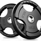 RitFit Olympic Rubber Grip Plates for Barbell, 2-Inch Weight Plates for Weightlifting and Strength Training in Home & Gym, Single, Pair and Sets(2.5/5/10/25/35/45 LB)