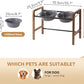 8.7inch Ceramic Adjustable Raised Double Bowls Set with Stand, 3 Heights Elevated, 2 Placement Options,Food and Water Dishes for Large Dog(Double Bowls+Stand, Reactived Glaze -Grey)