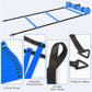 Speed Training Equipment Set, 12 rungs Agility Ladder, 12 Soccer Cones, Jump Rope, Running Parachute, Resistance Bands, Basketball Football Soccer Training Equipment for Kids Youth Adults.