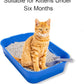 Kitty Litter Box Starter Kit - Small Cat Litter Pan Without Lid, Litter Mat, Scoop and Bowl for Kitten Within 3 Months (GreyScoop)