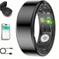 Smart Ring for Men Women with Black Charging Box, Bluetooth, Health Ring , IP68 Waterproof, Fitness Ring Tracks Heart Rate/Sleep/Steps/Sports Activities/Blood Oxygen,non-subscription app (Black, 11)