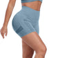 CHRLEISURE Women's 4 Packs Workout Gym Shorts, High Waisted Butt Lifting Scrunch Butt Seamless Booty Shorts