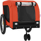 Tidyard Pet Bike Trailer Orange and Black Oxford Fabric and Iron Pet Bicycle Carrier, Animal Bike Stroller for Cat, Puppy, Dog, Outdoor, Travel Style B