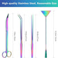 4 in 1 Quarium Aquascape Tools Kits, Anti-Rust Stainless Steel Aquatic Plant Aquascaping Tweezers, Scissors, Spatula for Aquarium Tank Cleaning Fish Tank Aquascape Tools Sets