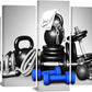 KREATIVE ARTS Large 5 Panel Wall Art Fitness Equipment Canvas Prints Black and Blue Gym Pictures for Boys Men Bedroom Artwork Painting Home Decor Sportsman Gifts Decoration
