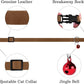 Breakaway Cat Collar Leather with Removable Bell - 13 Colors Available - Soft Adjustable Girl Boy Safety Lightweight Pet Kitten Collars Pink Brown Blue Green Red Orange Black (Cognac)