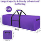 52 Inch Large Duffle Bag for Travel Camping Sport Equipment Storage Bag with 2-way Lockable Zippers Purple