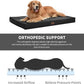 Outdoor Large Dog Bed, Waterproof Dog Bed for Large Dogs, Egg Crate Foam Pet Bed with Removable Washable Oxford Cooling Cover, Black