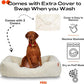 FUZI Luxury Aesthetic Dog Bed with Extra Cover for Large Dogs, Washable Pet Couch, Pet Bed with Sides, Non-Slip Bottom, Soft and Durable Calming Dog Bed, Faux Fur, Large 35.6x28.5x9.5 Soft White