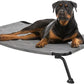 Veehoo Outdoor Elevated Dog Bed, Cooling Raised Dog Cot Bed XL, Portable Waterproof Curved Dogs Hammock Beds for Outside, up to 150lbs, Black Legs, Black Silver 49"