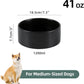 Ceramic Dog Bowl, Food and Water Bowl for Medium Breed Dog, Pet Bowl for Replacement (7.3 inch, Single Bowl, Black)
