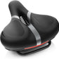 Bicycle Seat Replacement, Bike Seat for Men and Women, Comfort Wide Bike Saddle Memory Foam Padded Soft Bike Seat Cushion Compatible with Peloton, Mountain, City Bikes, Indoor Exercise Bikes