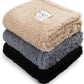 1 Pack 3 Calming Blankets Fluffy Premium Fleece Pet Blanket Soft Sherpa Throw for Dog Puppy Cat Beige/Black/Grey Large (41" x31'')