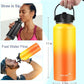 Water Bottle Insulated 32oz 40oz 64oz 128oz Straw Lid Spout Lid & 3 Lids, Leak Proof, Vacuum Insulated,Stainless Steel Water Bottle Wide Mouth for Sports, Gym or Office