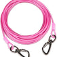 Dog tie Out Cable, 10/20/25/30/50/70/100 feet, Suitable for Dogs up to 350 pounds, Dog Cable with Swivel Buckle, Lightweight, Non-Winding, for Outdoor Camping, Yard Dog Cable (Pink, 100FT)