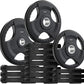 SPART Weight Plate 2-Inch Rubber Coated Olympic Grip Plate for Barbell,Solid Cast Iron Weight Plates in Pairs or Single for Strength Training,Weightlifting,Crossfit,Home Gym(5LB/10LB/25LB/35LB/45LB)