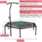 ONETWOFIT 48" Silent Mini Trampoline with Adjustable Handle Bar Fitness Trampoline Bungee Rebounder Jumping Cardio Trainer Workout for Adults