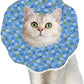 Soft Recovery Cone for Cats, Adjustable Post-Surgery Protective Collar, Comfortable Elizabethan Collar for Cats, Kittens, and Puppies to Prevent Wound Licking, E-Collar (美/首巻/青/M)