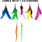 Smokey's Stash Interactive Cat Toy Wand 2pc Cat Fishing Pole Cat Toy for Indoor Cats with Feather and Funny Toy Refills to Drive Kittens Crazy